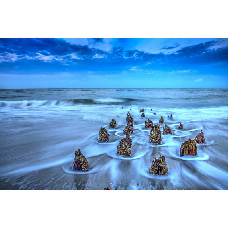 Dock of Days Gone By By à Blue Light, plage, calme, eau douce, dramatique, H 26 po x l 50 po x P 1,5 po