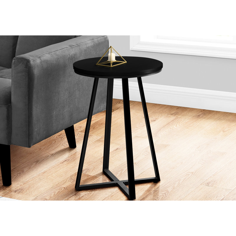 Élégante table d'appoint en métal et en stratifié noir pour espace de bureau moderne