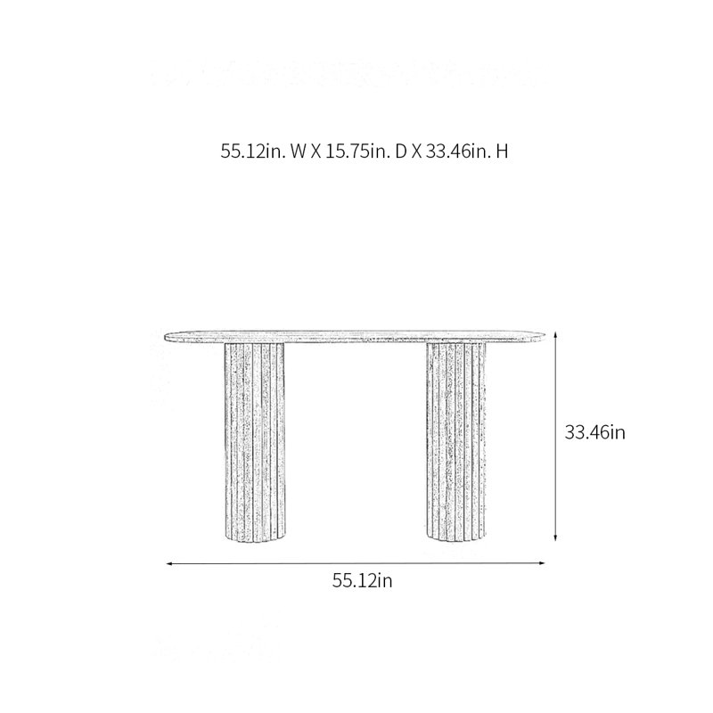 Modern Minimalist Solid Wood Console Table, 33.46" H x 55.12" W x 15.75" D