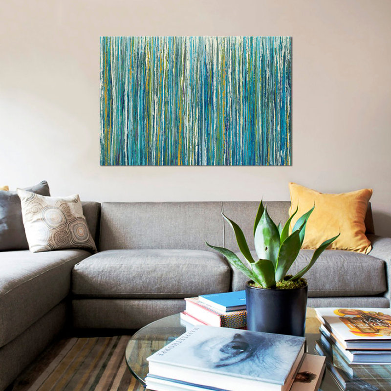 « greencicles », reproduction sur toile, H 26 po x l 40 po x P 1,5 po, Pas de tapis, Toile tendue