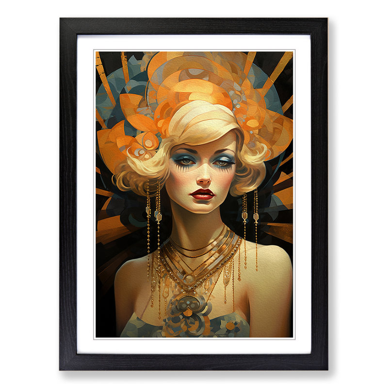 Single Picture Frame Print on Wood, 34cm H x 25cm W, Black Framed