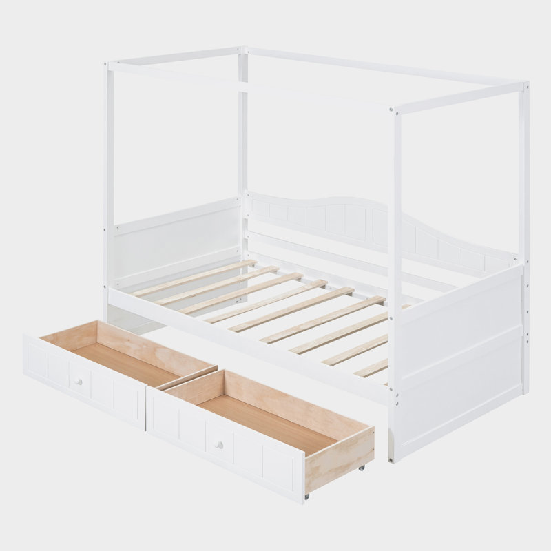 Storage Canopy Day Bed, White