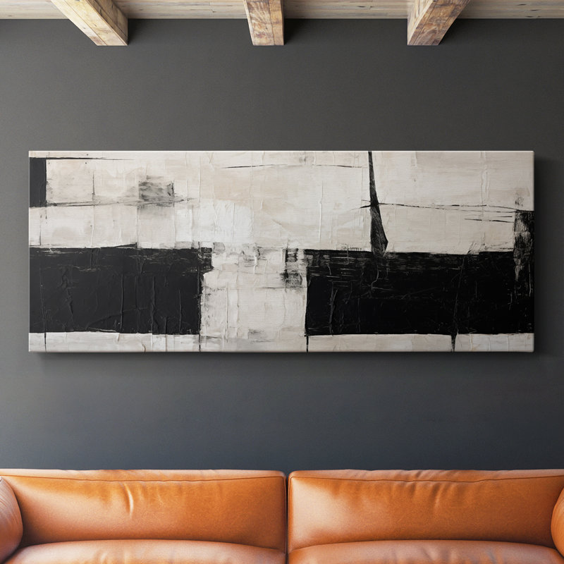 Abstrait, série CCLXVIII, toile tendue avec châssis, prête à être accrochée, H 16 po x l 40 po