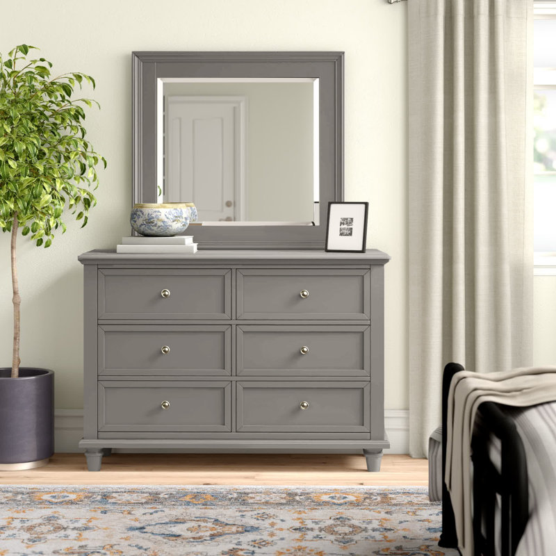 Izavion 54'' W 6 - Drawer Dresser, Frost Gray