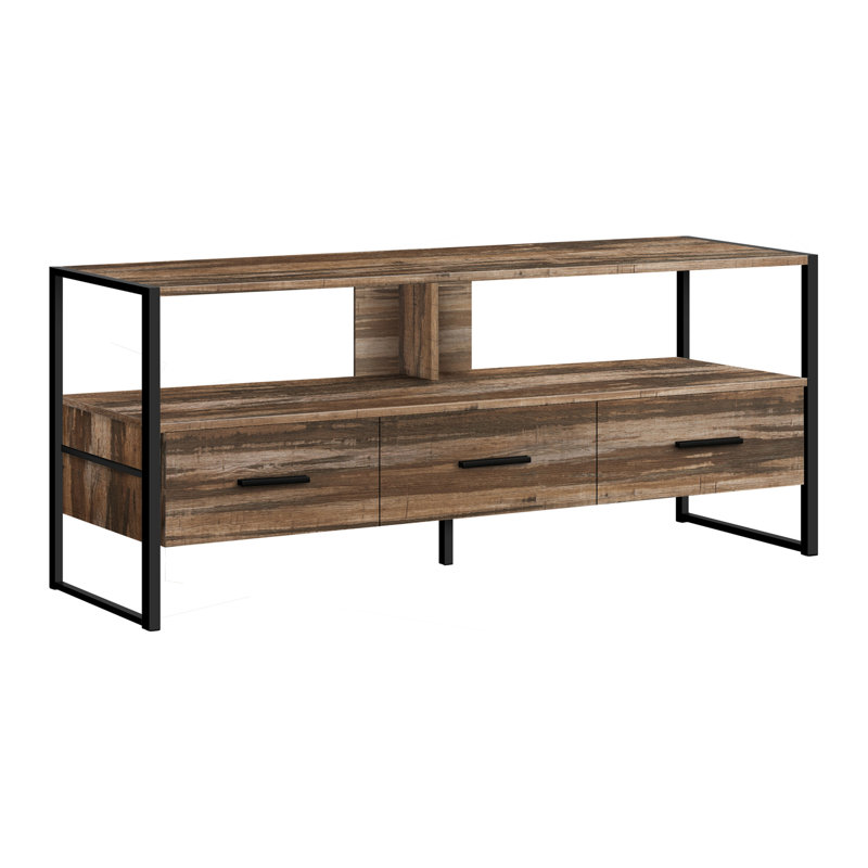 Hallatrow TV Stand for TVs up to 65", Brown/Black Duplicate