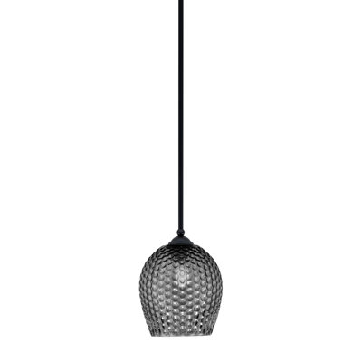 Mini-luminaire suspendu suspendu Zilo, fini granit foncé avec verre de 7,5 po