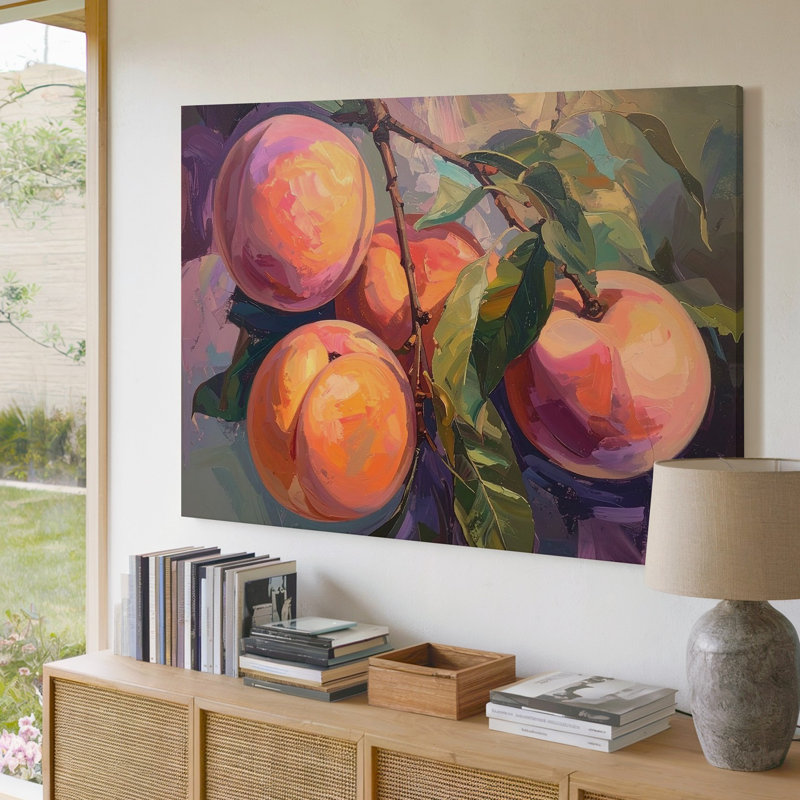 Art sur toile, branche de pêche douce, art sur toile, H 9 po x l 12 po