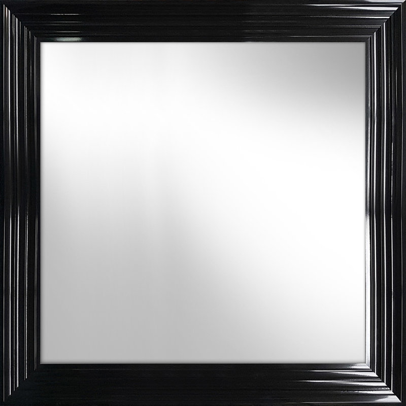 Lydia Plastic Flat Leaning Mirror, Black