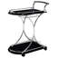 , 2, tablette noire et en verre, chariot de bar, configuration de salle à manger contemporaine, finition en métal lisse, espace, fonctionnalité, style