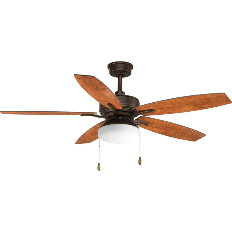 Billows 52'' Ceiling Fan with Light Kit, Antique Bronze with Cherry Blades