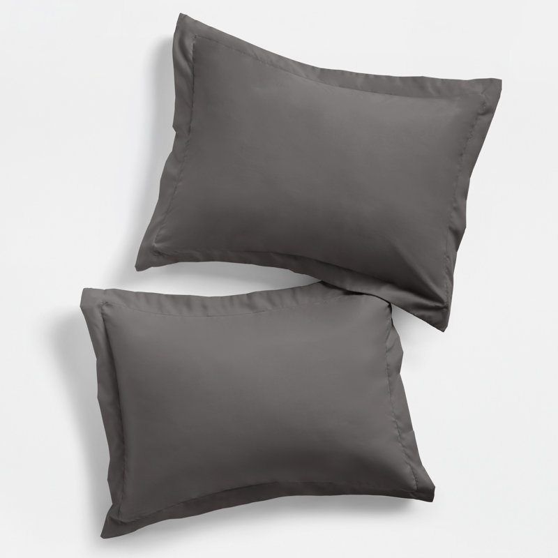 Pillow Shams 2-Pack Microfiber Ultra Soft Bedding, Gray, Standard