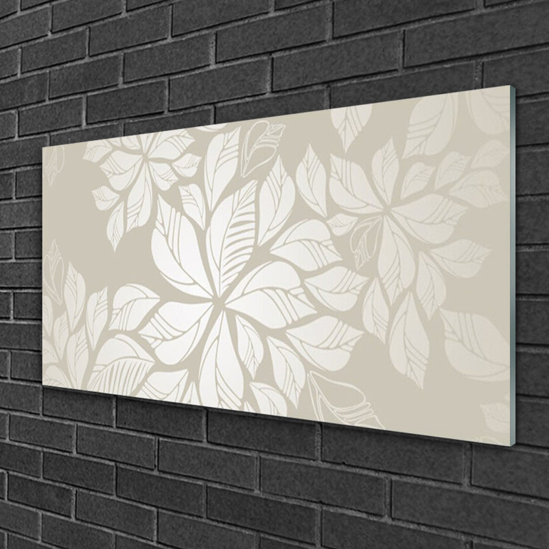 Art Flowers 1 Piece Wall Art on Glass