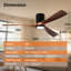 Ventilateur de plafond encastré à 3 pales de 52 po avec télécommande et lumière, intensité variable, moteur à courant continu réversible-971356636-971356626-941024597