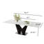 Table de salle à manger extensible de 63 à 94 po, table de salle à manger rectangulaire avec base en acier inoxydable noir