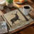 Braided Polyester Placemats Set of 4 - Winter Roe Deer Design