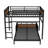 Full over Full Metal Bunk Bed with Safety Guardrails – Loft & Platform Bed, Walnut-Colored-144096034-144096060