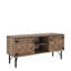 Console média en bois Loft avec 2 armoires, style rétro, noyer
