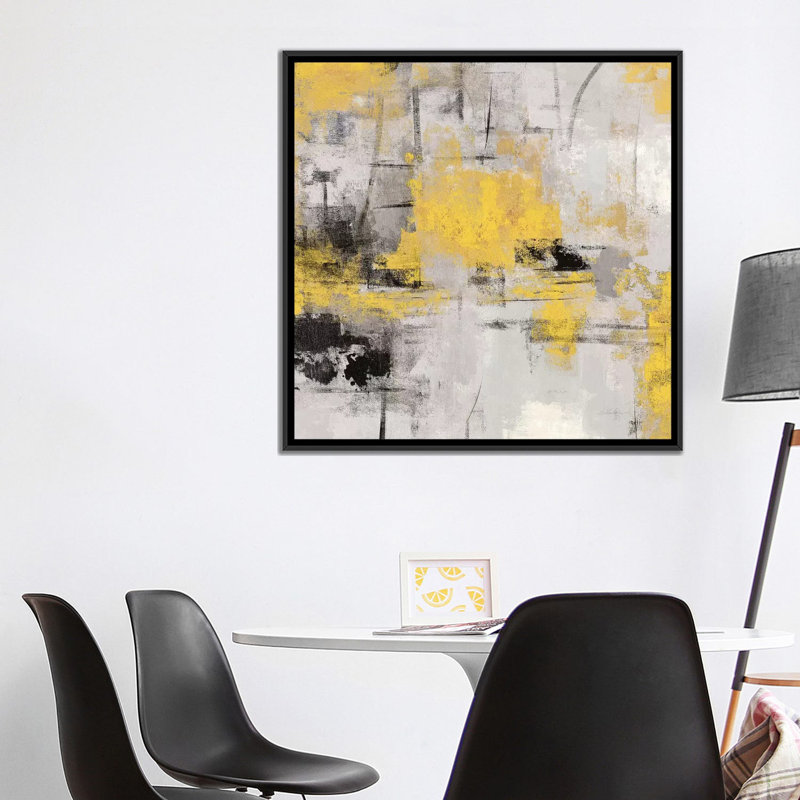 «Stone Gardens III Yellow» par Silvia Vassileva, impression sur toile tendue, H 37 po x l 37 po x P 1,5 po, Pas de tapis