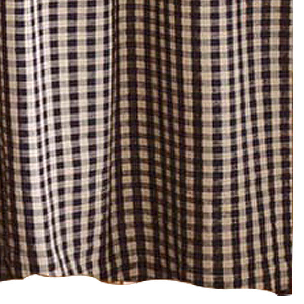 Carnaghliss Cotton Plaid Shower Curtain, Black/Nutmeg