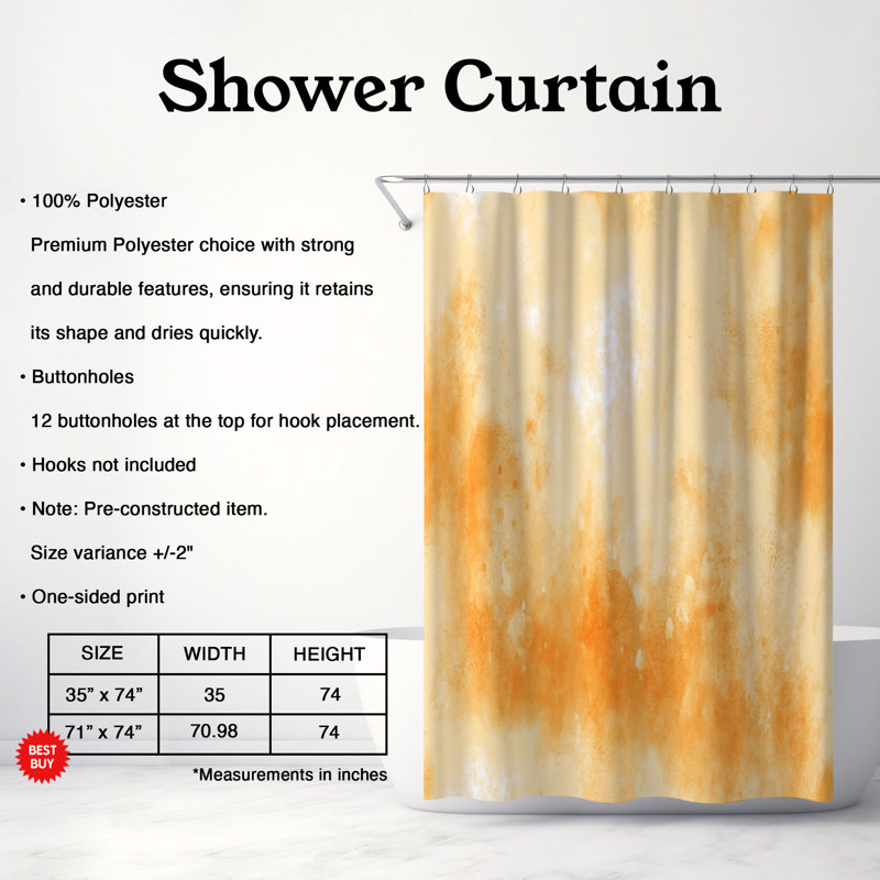 Rideau de douche 1 pièce Spooky Vibe, H 74 po x l 71 po