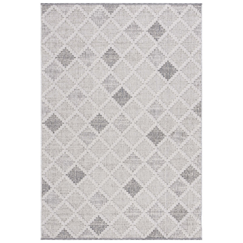Tapis gris / ivoire en polypropylène tissé à la machine Marimension, Rectangle 5 pi 3 po x 7 pi 6 po