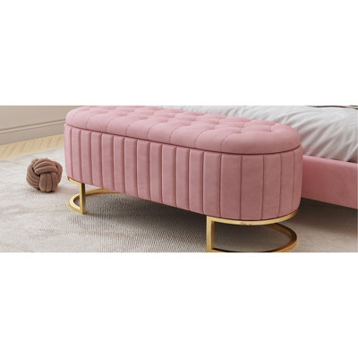 Velours rose avec espace de rangement supplémentaire et look moderne, chambre à coucher classique pour salon