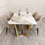 Stone Top Metal Base Dining Table