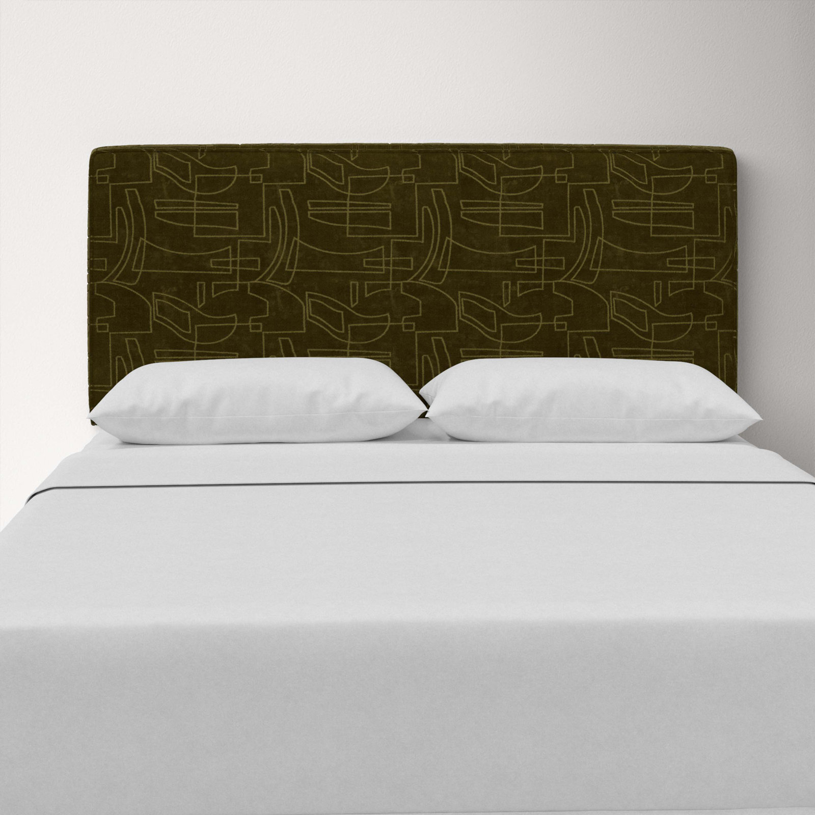 Marquise Upholstered Headboard, King, Crossweave Blue