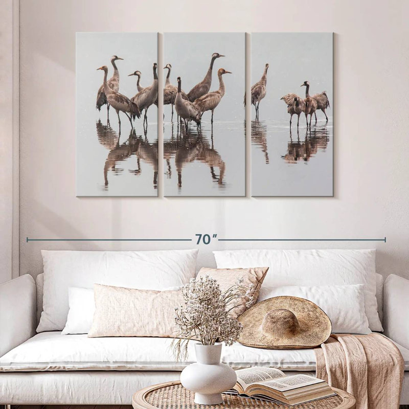 Brampt Sandhill Crane Flock, 32" H x 50" W