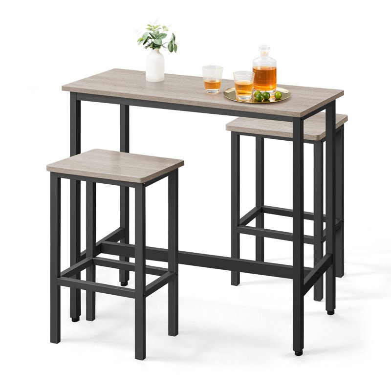 Dining Table Set, Gray/Black