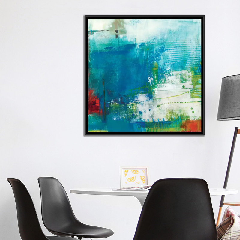 «Hey Day III», reproduction sur toile, H 18 po x l 18 po x P 1,5 po, Toile avec cadre flottant noir, Pas de tapis