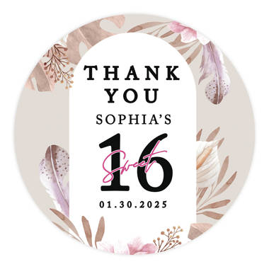 Number 16 - 16th Birthday - Sticker