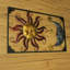 Art mural traditionnel intérieur / extérieur en métal soleil, lune et étoiles avec finition or, cuivre, argent, bronze et noir - 30 x 18,25 pouces