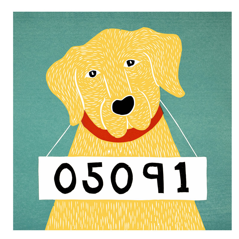 Bad Dog Yellow by Stephen Huneck - Wrapped Canvas Print, 66.04 cm H x 66.04 cm W x 3.175 cm D