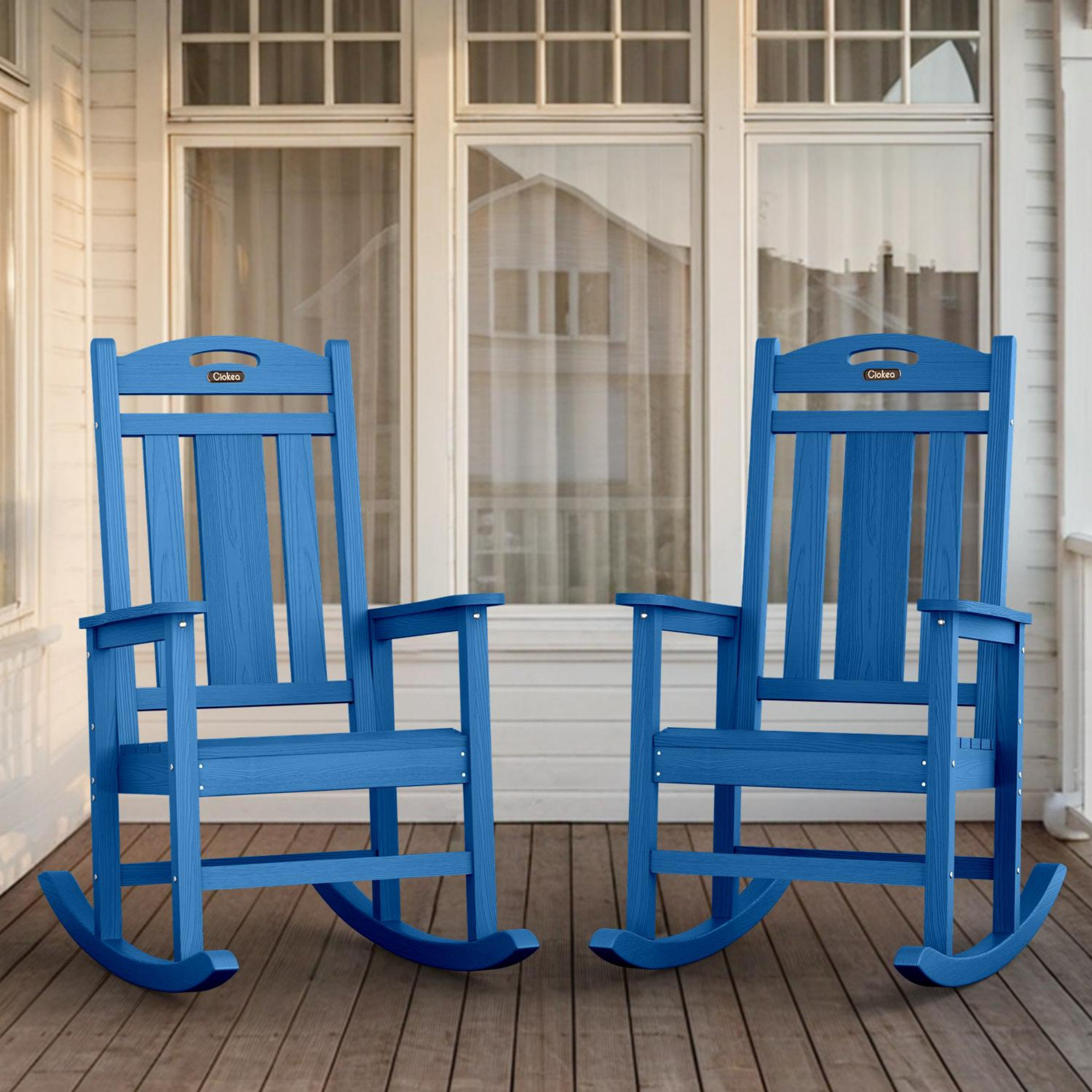 Rosecliff Heights Outdoor Rocking Chairs Weather-Resistant HDPE Rocking ...