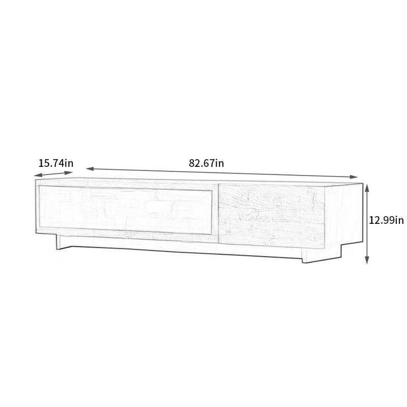 Meuble télé moderne et simple rétro, 82.67"