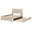 Lit plateforme tapissier en velours avec lit gigogne simple-1214938299