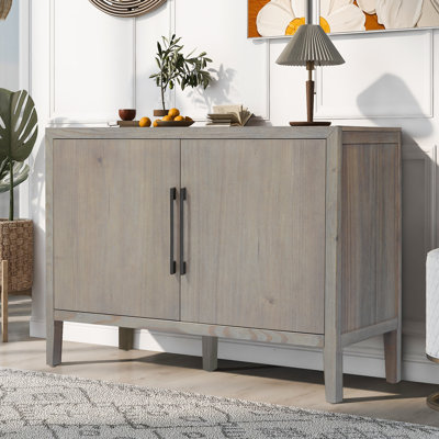 47.25-Inch Farmhouse Sideboard with Pine Veneer and 2 Doors