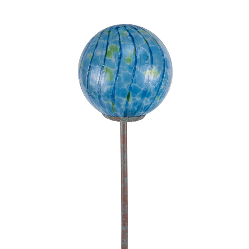 Piquet de jardin en verre soufflé à la main, Bleu