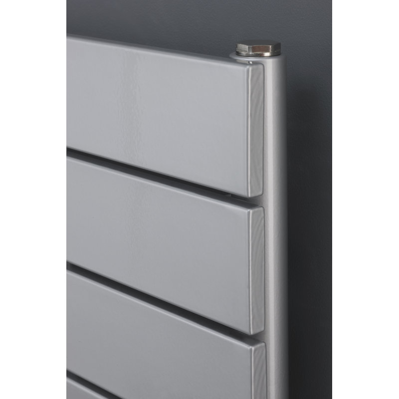 Andrew Horizontal Designer Radiator, Silver, 29.5cm H x 180cm W x 7.1cm D, 1