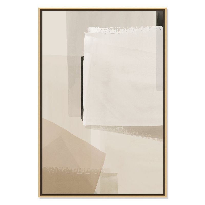 Imprimé calme et géométrique par Hazel J, L 25,5 po x H 37,5 po, Framed Canvas, Natural Floater