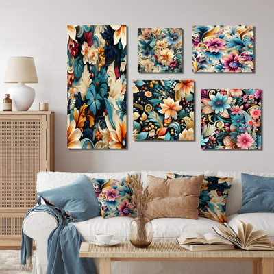 Ouida - Ensemble de 5 impressions sur toile abstraites