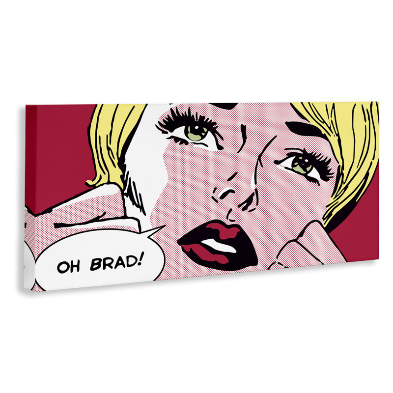 Toile Iconic Pop Comic Woman, design par Sheila B., H 20 po x l 48 po