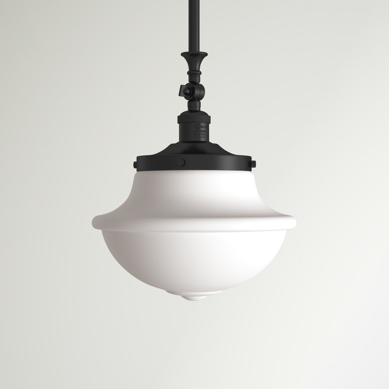 Luminaire suspendu simple à 1 lumière Baptiste, Blanc mat, Noir mat, Ampoule non incluse