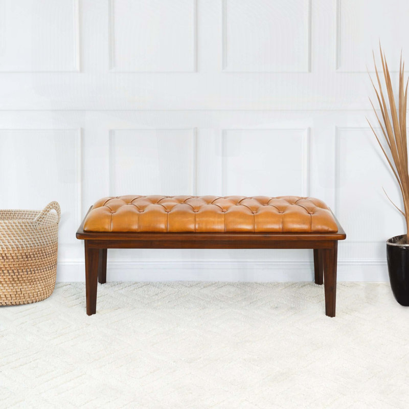Banc en cuir avec boutons