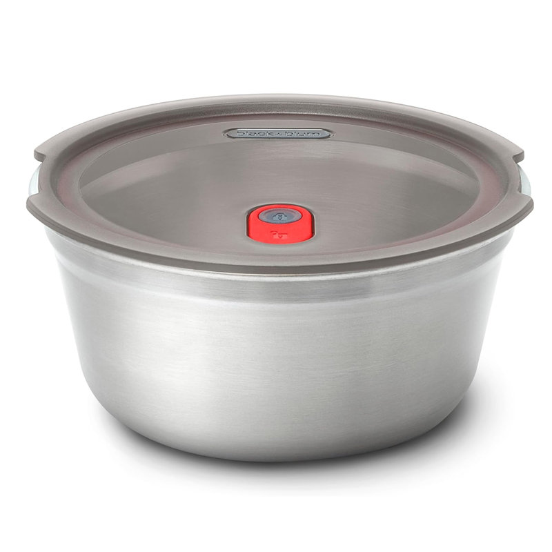 Black+Blum Microwavable Stainless Steel Round Food Bowl - Grey