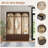 59" Farmhouse Hall Tree - Arched Design Bench With 8 Hooks & 3 Drawers (74.8"H)-236624450