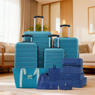 Hardshell Luggage Sets 4 pcs + Bag Spinner Suitcase with TSA Lock Lightweight-16"+20"+24"+28" Luggages
