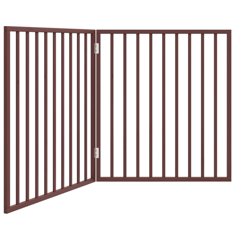 Archie & Oscar Dog Gate Foldable 2 Panels Brown 160 Cm Poplar Wood, Brown, 90cm H x 160cm W x 2cm D