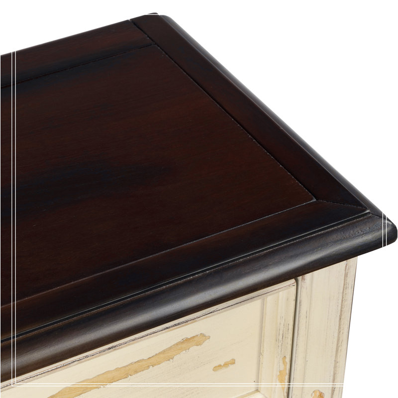 Console Console avec tiroirs pour hall d'entrée avec tiroirs et longue tablette, Brun, Beige